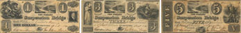 Billets de la Niagara Suspension Bridge Bank de 1840
