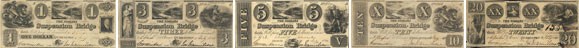 Billets de la Niagara Suspension Bridge Bank de 1841