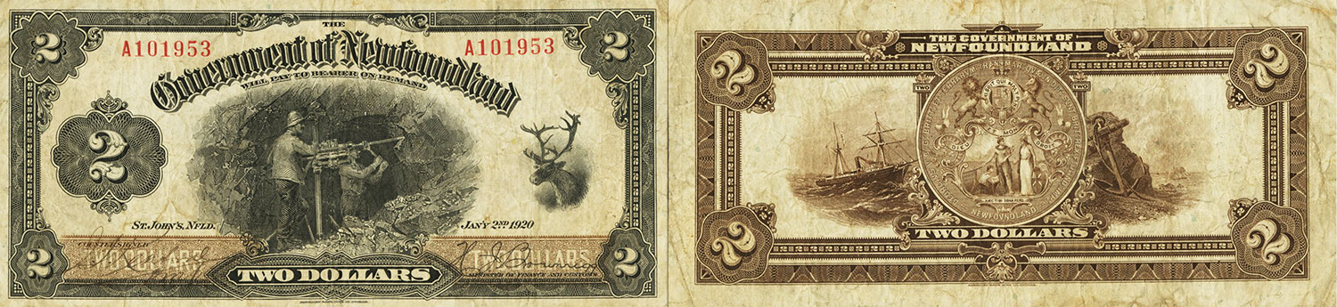 Valeur Billets de 2 dollars 1920 du Government of Newfoundland