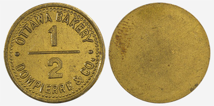 A.J. Dompierre - Ottawa Bakery - 1/2 pain - 1891 - Laiton