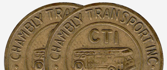 Jeton d'autobus - Chambly Transport - Chambly des deux côtés