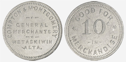 Compton & Montgomery - Wetaskiwin - 10 cents