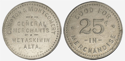 Compton & Montgomery - Wetaskiwin - 25 cents
