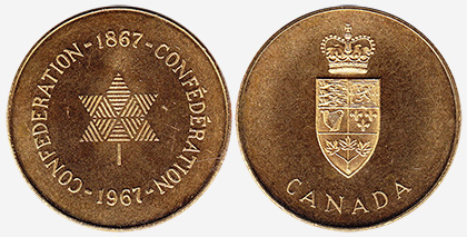Confédération - Canada - 1867-1967 - Laiton