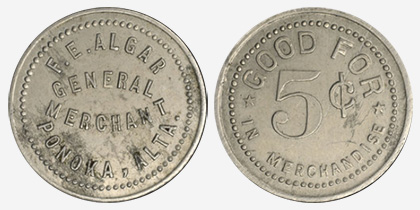 F.E. Algar - Ponoka - 5 cents
