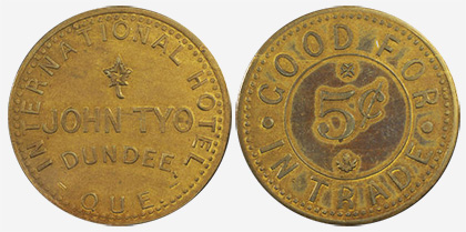 John Tyo - Dundee - 5 cents 1895 - Laiton