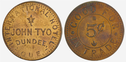 John Tyo - Dundee - 5 cents 1895 - Cuivre