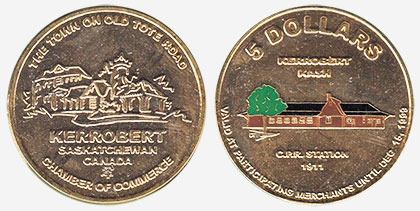 Kerrobert - 5 dollars - C.P.R. Station - 1999 - Gold Plated - Couleur