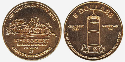 Kerrobert - 5 dollars - Water Tower - 1998 - Gold Plated