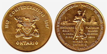 Développement minier - Ontario - 1867-1967 - Couleur laiton