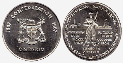 Développement minier - Ontario - 1867-1967 - Couleur argent