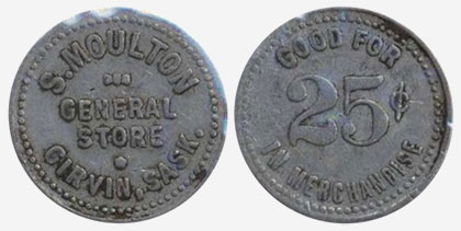 S. Moulton General Store - Saskatchewan - 25 cents - Girvin