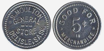 S. Moulton General Store - Saskatchewan - 5 cents - Delisle
