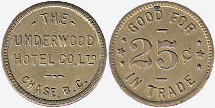 The Underwood Hotel Co. - Chase - 25 cents