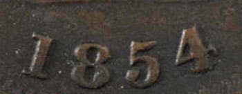 1/2 penny 1854 - 1/2 penny 1854 - Crosslet 4