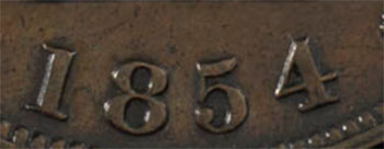 1/2 penny 1854 - 1/2 penny 1854 - Plain 4