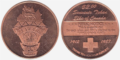 Wildwook Elks - 75 years - 1912-1987 - Cuivre