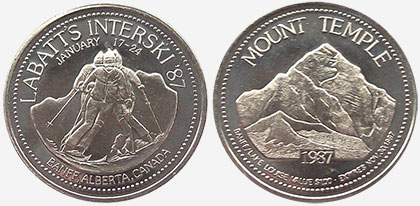 Banff / Lake Louise - Trade Dollar - Labatt's Interski 1987 - Mount Temple