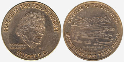 Lillooet - Ma's Lucky Two Dollar Nugget - Gold plated