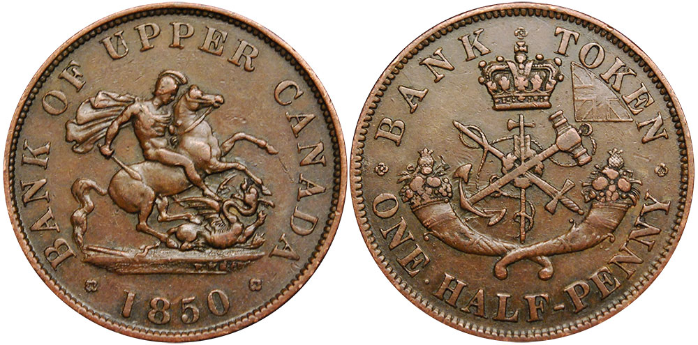 VF-20 - 1/2 penny 1850