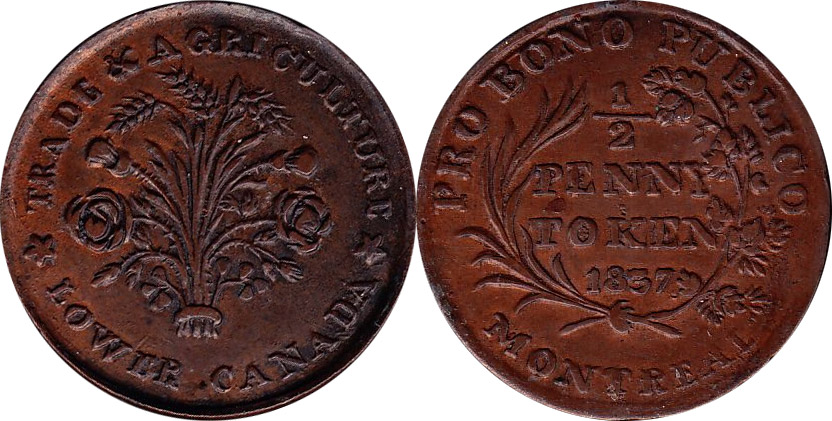 1/2 penny 1837 - Bono Publico Montreal
