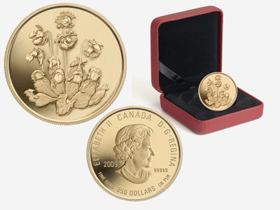 Pièce de 350 $ en or pur 2009 - La sarracenie pourpre