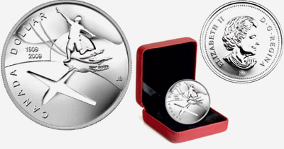 Dollar brillant en argent 2009 - 100e anniversaire de l'aviation au Canada