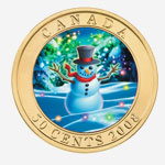 Pièce de 50 cents 2008 - Bonhomme de neige du temps des fêtes
