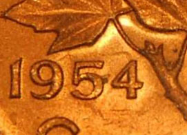 1 cent 1954 - Hanging 4