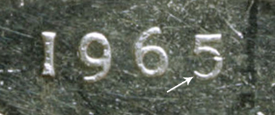 1 dollar 1965 - 5 droit