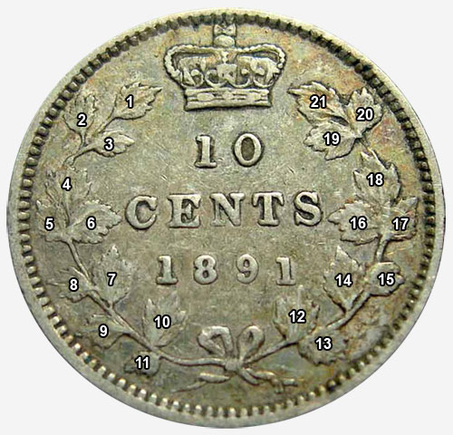 10 cent 1891 - 21 feuilles