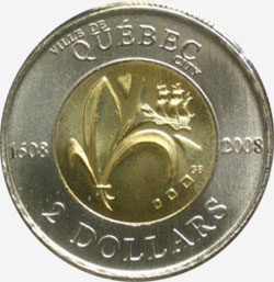 2 dollars 2008 - Québec