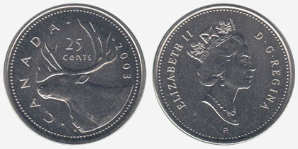25 cents 2003 - Ancien effigie