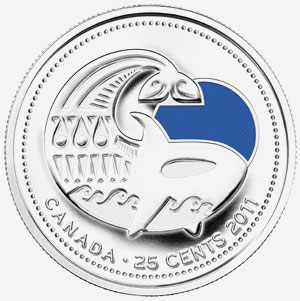 25 cents 2011 - Épaulard - Bleu
