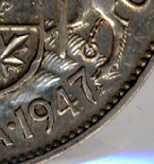 50 cents 1947 - 7 courbé - Feuille d'érable
