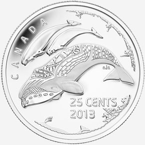 25 cents 2013 - Baleines - Givré