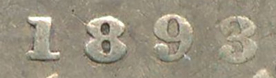 10 cents 1893 - Round Top 3