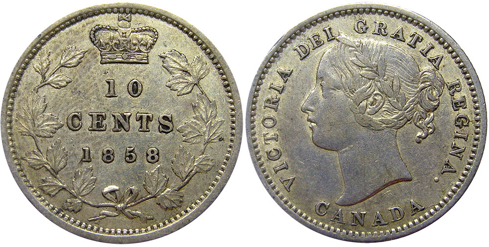 10 cents 1858