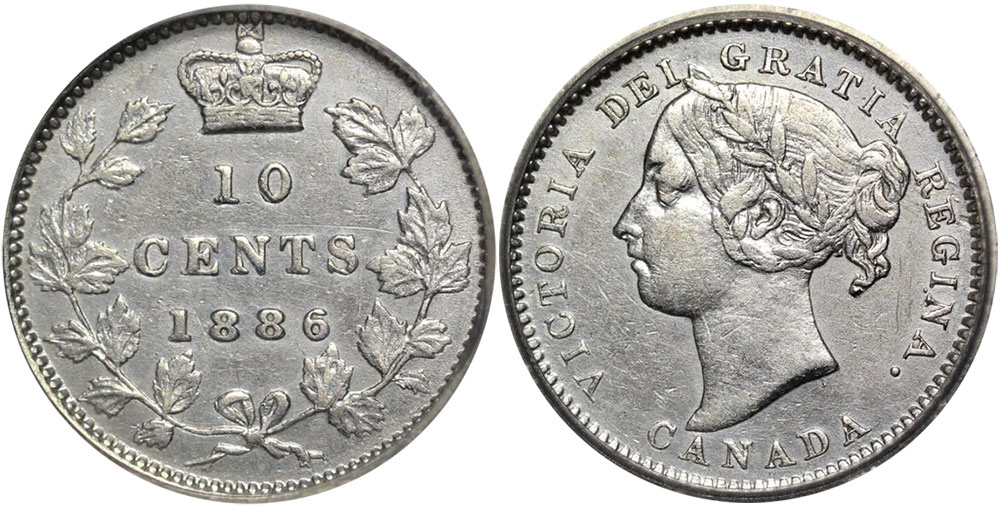 10 cents 1886