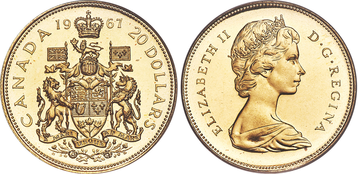 20 dollars en or 1967
