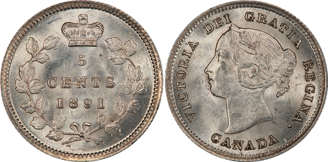 5 cents 1891